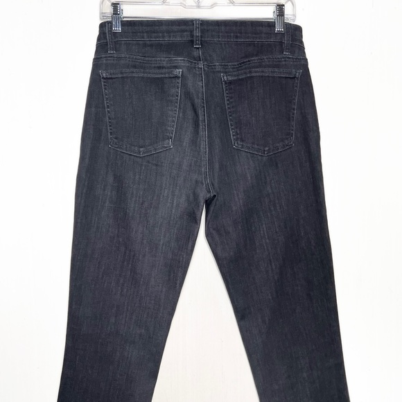 Eileen Fisher Black Jeans Organic Cotton Mid Rise Full Length Straight Leg 4 - Picture 7 of 11